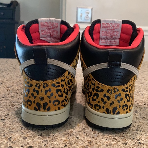 Nike Leopard Print Sneakers - Black and Tan - Picture 8 of 12
